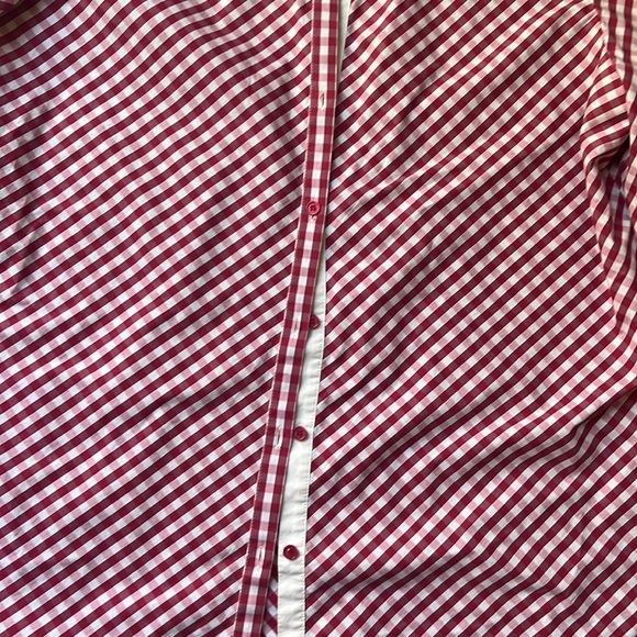 Like New Lafayette 148 pink striped button down blouse - Picture 2 of 6